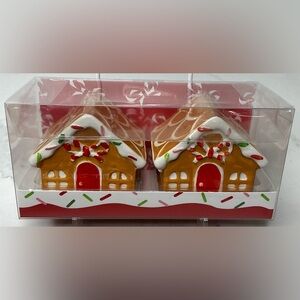 Kirkland SALT & PEPPER SHAKERS Set Figurine GINGERBREAD HOUSE Christmas New